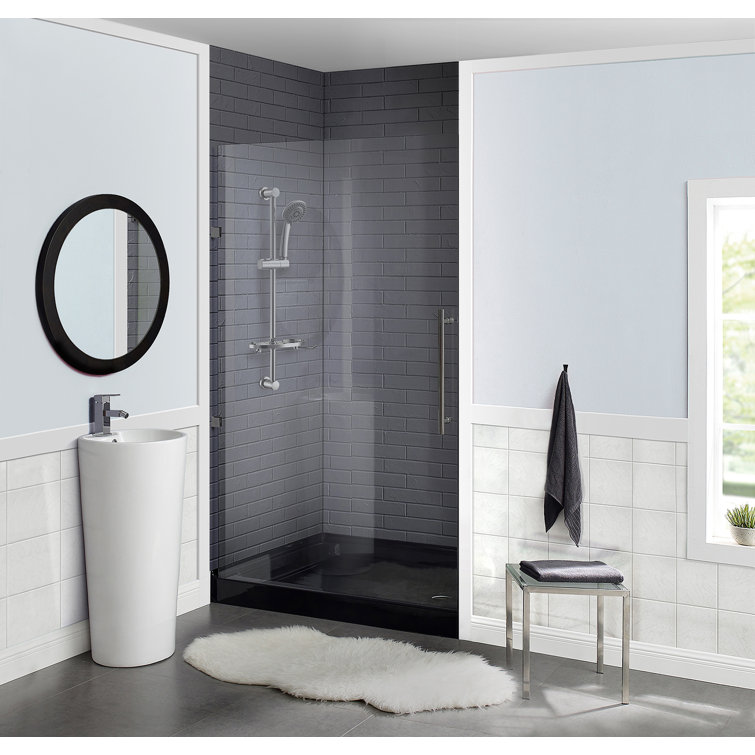 Voltaire 36" x 36" Glossy Black Acrylic Shower Base