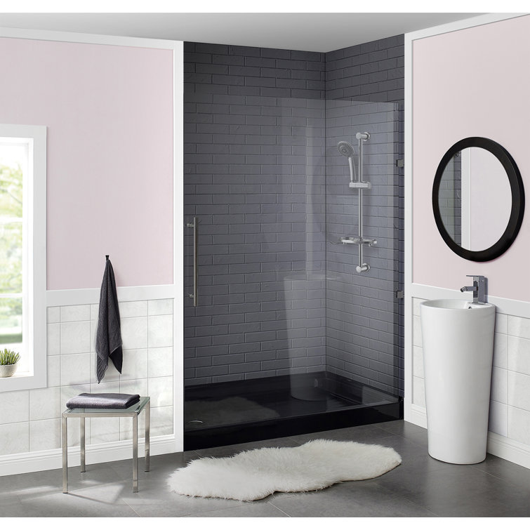 Voltaire 60" x 32" White Acrylic Shower Base with Left-Hand Drain