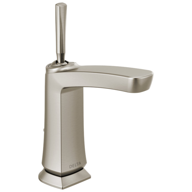 Vesna Brushed Nickel Single-Hole Bathroom Faucet with Worry-Free Drain Catch