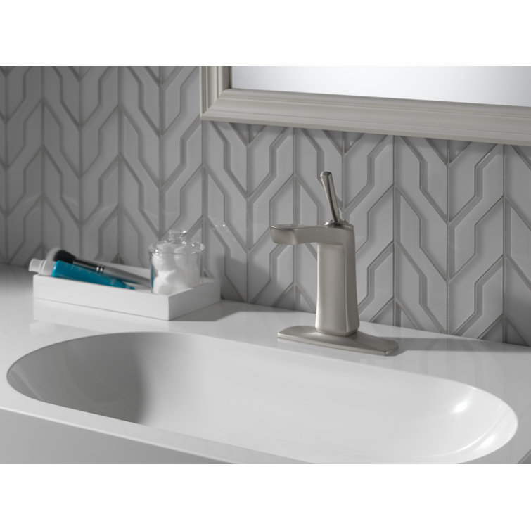 Vesna Brushed Nickel Single-Hole Bathroom Faucet with Worry-Free Drain Catch
