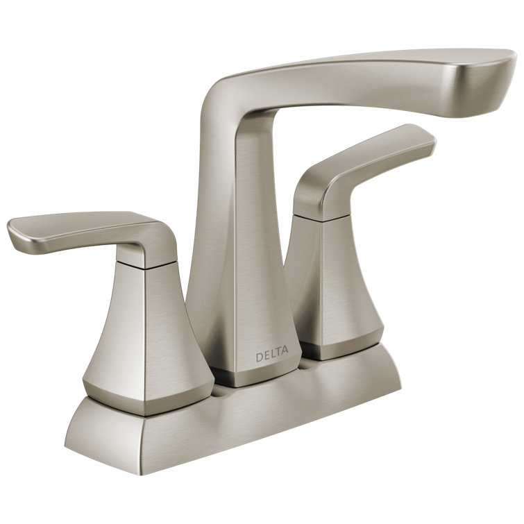 SpotShield Brushed Nickel Centerset Bathroom Faucet with Drain Assembly
