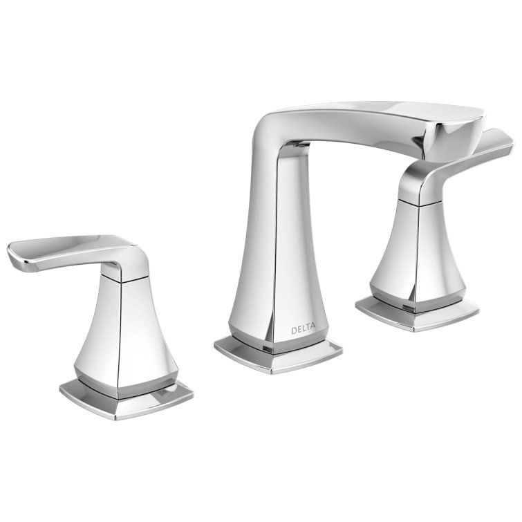 Delta Vesna Sleek Chrome Widespread Bathroom Faucet with Drain Catch