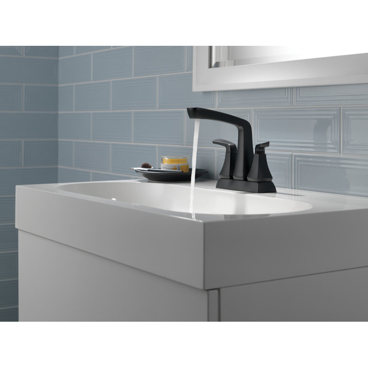 Matte Black Zinc Centerset Bathroom Faucet with Drain Assembly