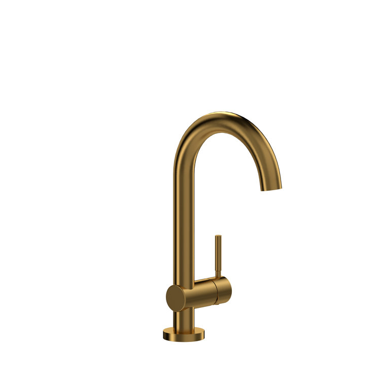 Brushed Gold Single Hole Brass Bathroom Faucet