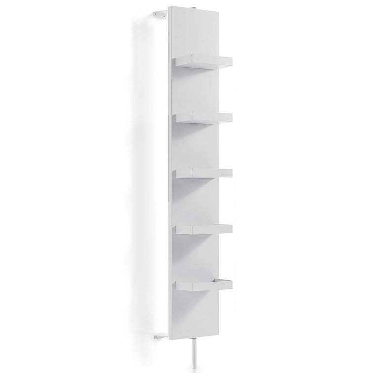 Arielle White Powder Coated Aluminum 5-Shelf Rotating Cabinet