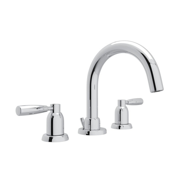 Polished Nickel Brass Widespread Bathroom Faucet with Drain Assembly