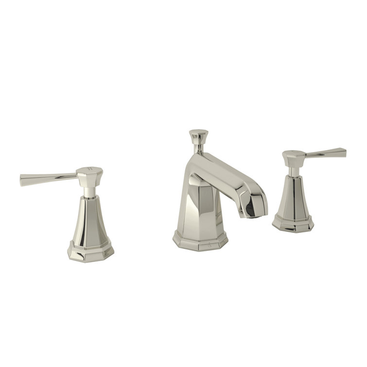 Elegant Transitional 12" Widespread Polished Nickel Bathroom Faucet