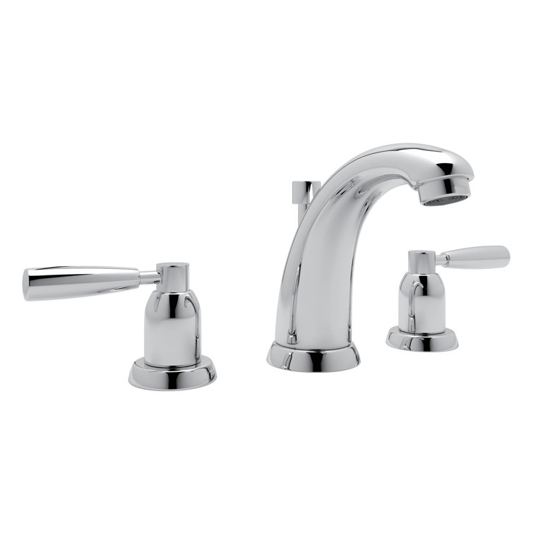 Polished Nickel Brass Widespread Bathroom Faucet with Drain Assembly
