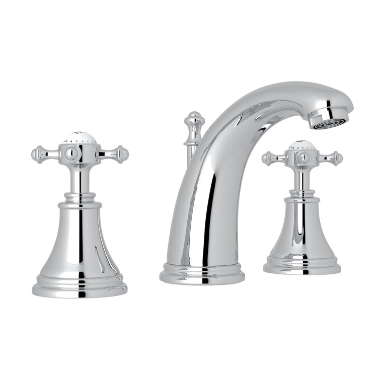 Elegant Georgian 6" High Polished Chrome Brass Widespread Faucet