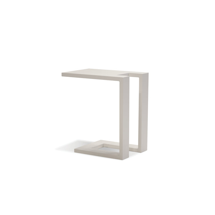 Marselia 13'' White Metal Rectangular Outdoor Side Table