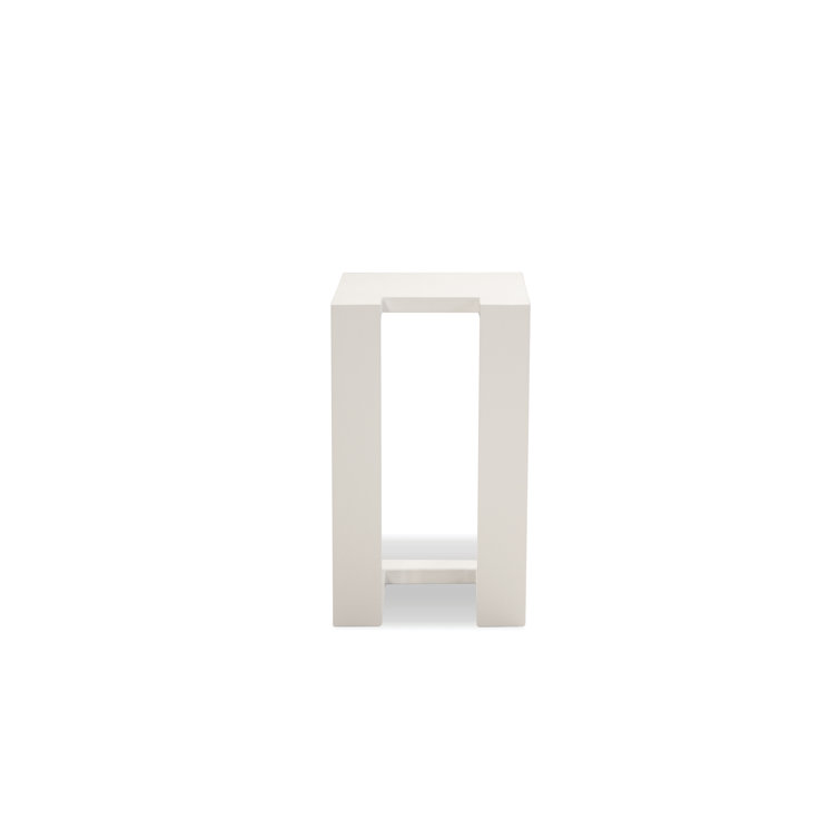 Marselia 13'' White Metal Rectangular Outdoor Side Table