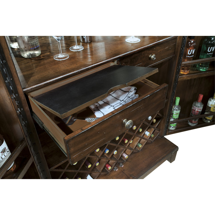 Brauer 40" Brown Hardwood Traditional Bar Cabinet