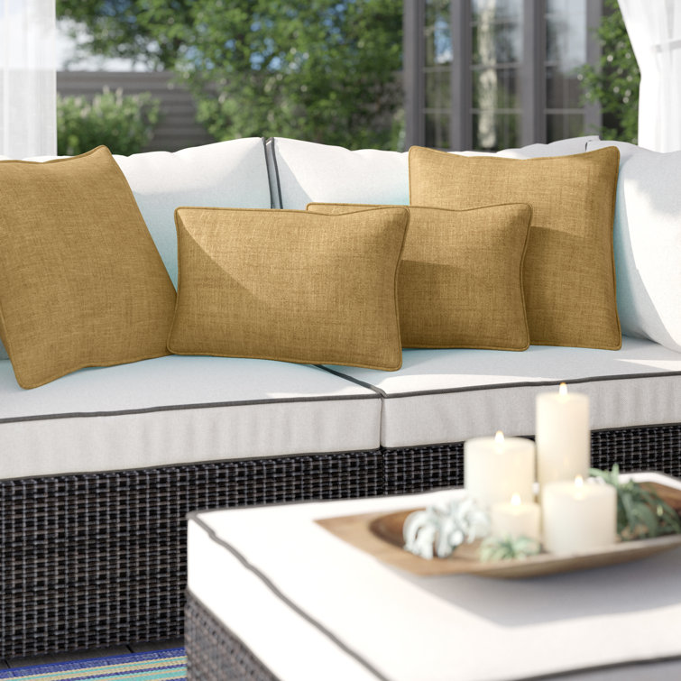 Mocha Indoor/Outdoor Corded Throw Pillow Set
