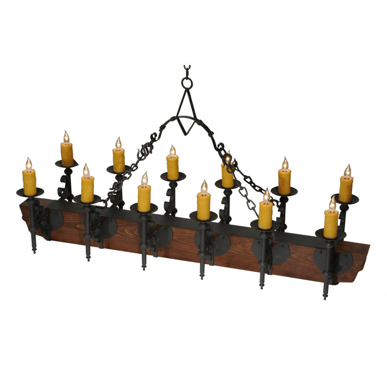 Mini Rustic Lodge 15-Light LED Square Chandelier