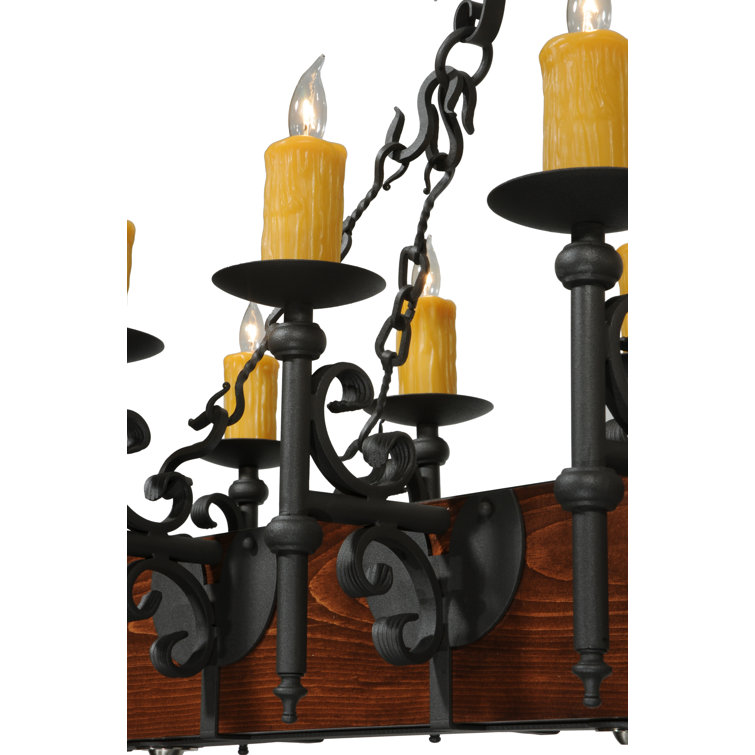 Mini Rustic Lodge 15-Light LED Square Chandelier