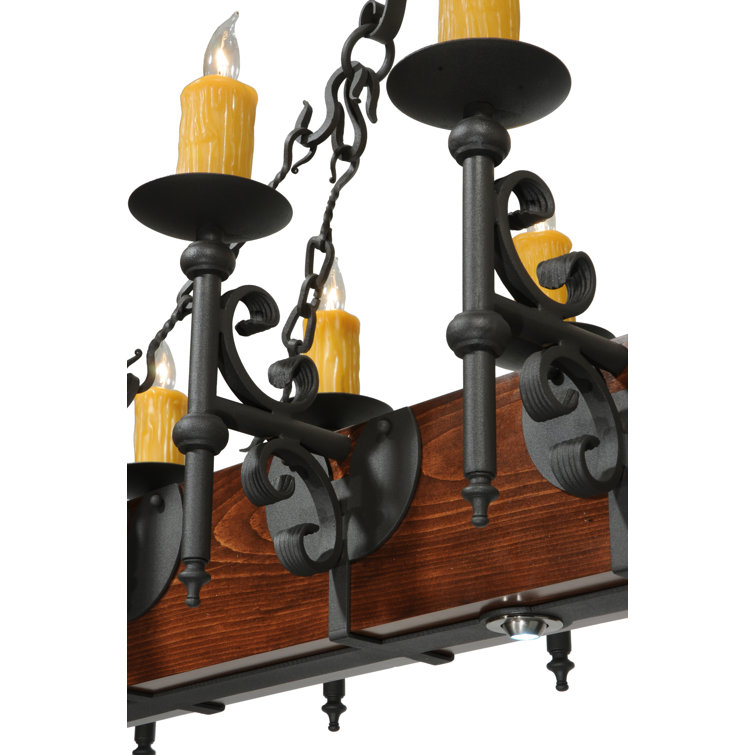 Mini Rustic Lodge 15-Light LED Square Chandelier