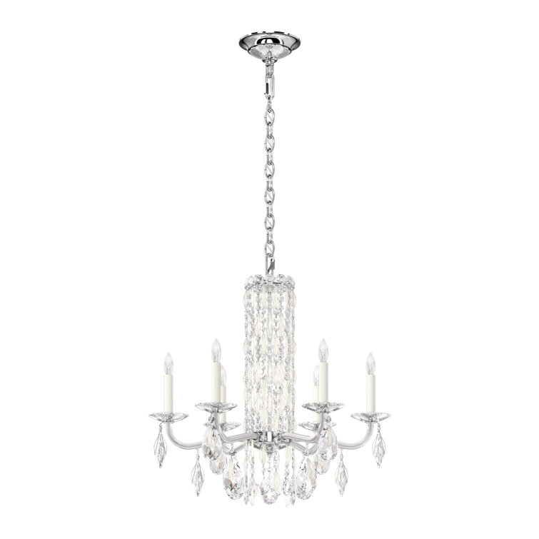 White Heritage Crystal 6-Light Candle Chandelier