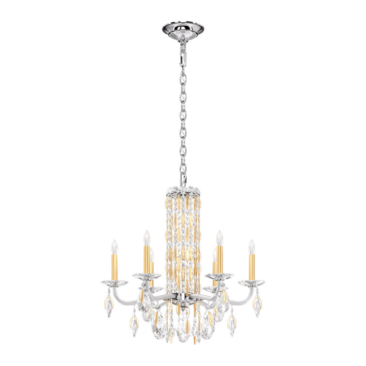 Elegant Heirloom Gold 6-Light Chandelier with Clear Heritage Crystals