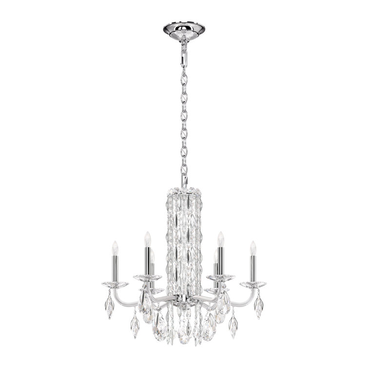 Sarella Stainless Steel 6-Light Traditional Chandelier with Clear Crystals