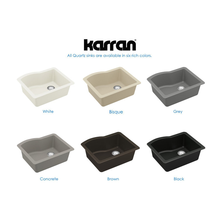 Karran 24" Concrete Quartz Single Bowl Kitchen Sink