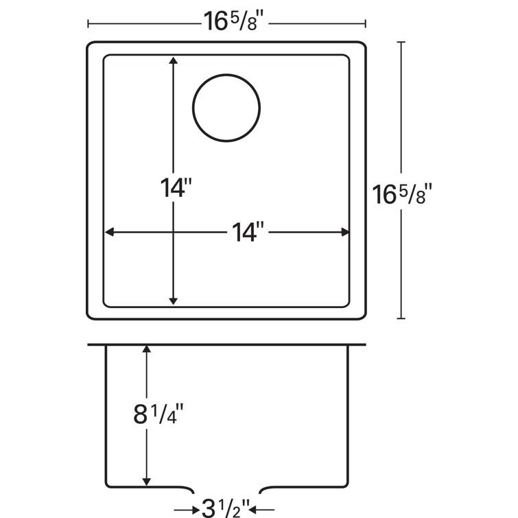 Karran 17'' Matte Concrete Quartz Undermount Bar Sink