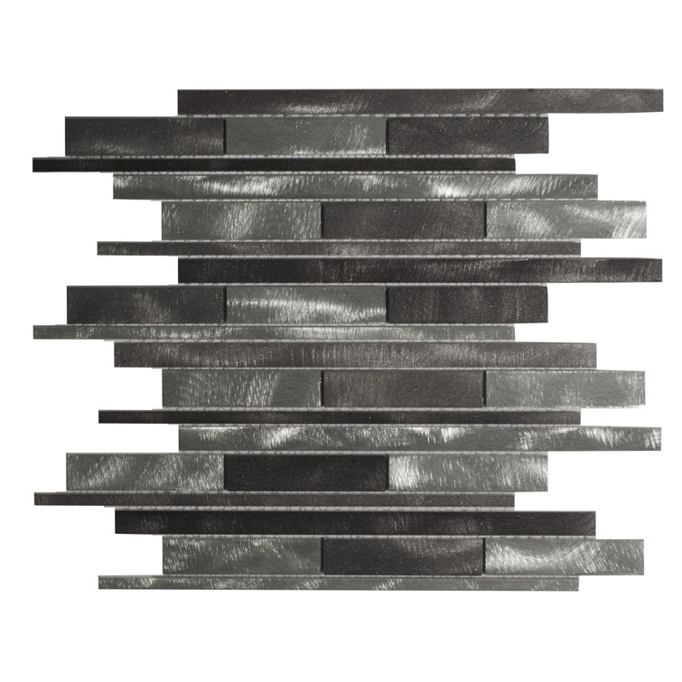 Mason Grigio 12" x 12" Metal Linear Mosaic Wall Tile