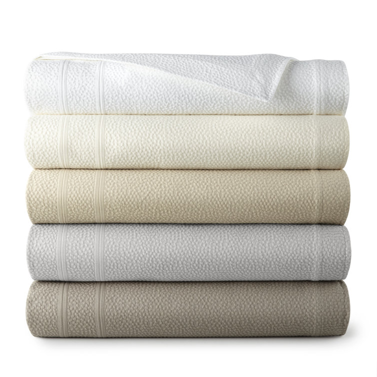 Platinum Queen Cotton Coverlet with Pebble Pattern