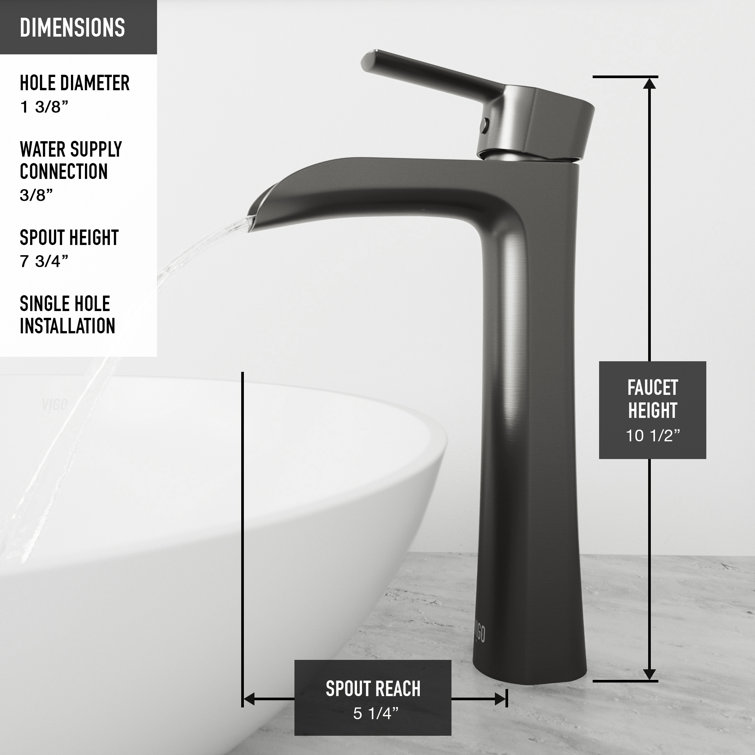 Niko Matte Black Brass Single Handle Vessel Faucet