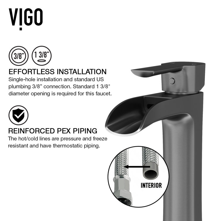 Niko Matte Black Brass Single Handle Vessel Faucet