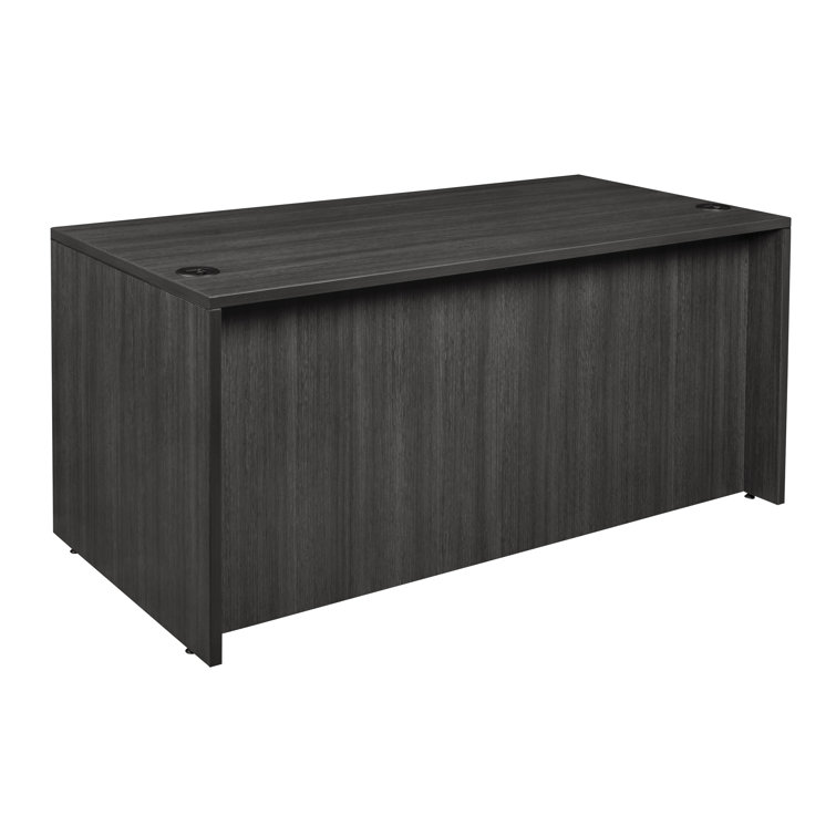 Legacy 66" Ash Grey Wood Office Desk with Filing Cabinet