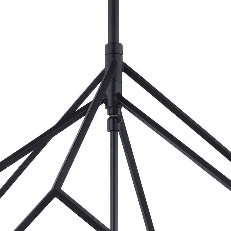 Rad 4-Light Geometric Black and Brass Chandelier