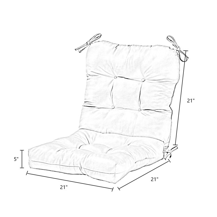 Navy Blue Polyester High Back Outdoor Chair Cushion