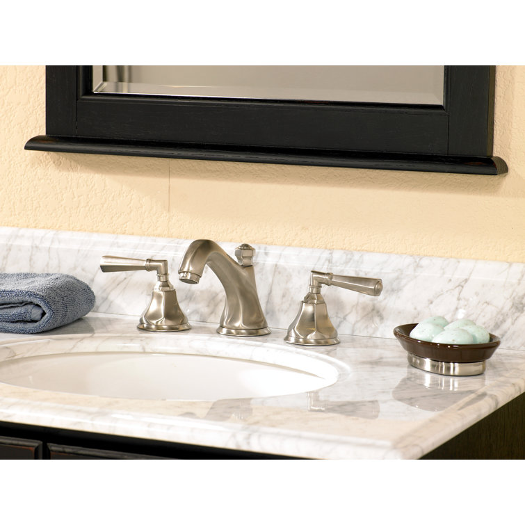 Elegant Polished Nickel Widespread Faucet with Crystal Handles