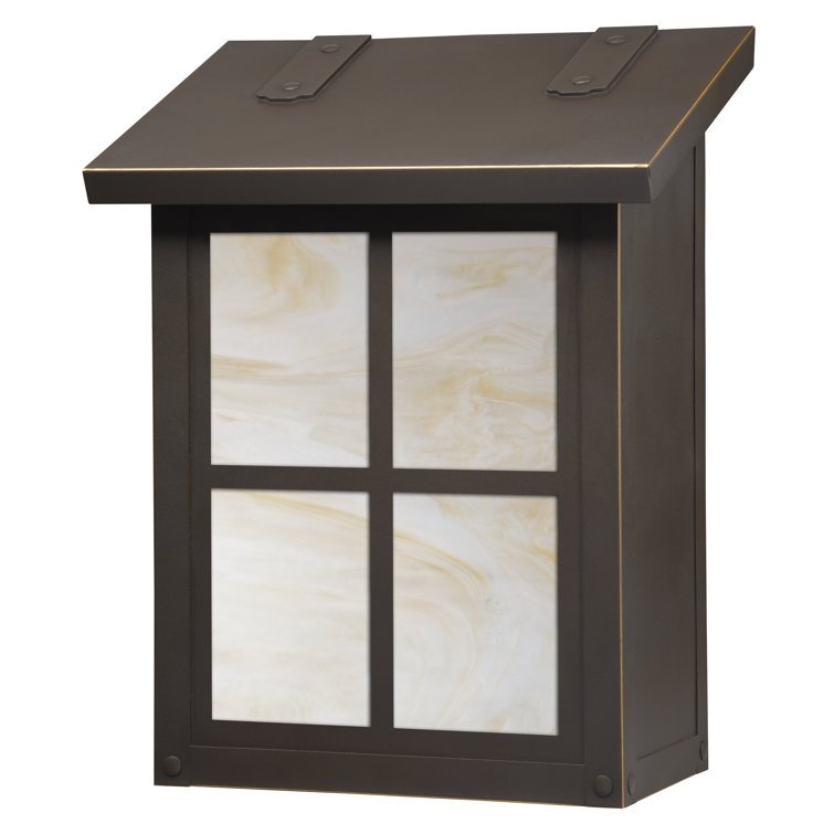 Medium Architectural Bronze and Wispy White Glass Wall Mounted Mailbox