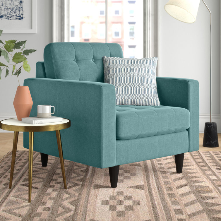 Empress Laguna Mid-Century Tufted Fabric Accent Chair