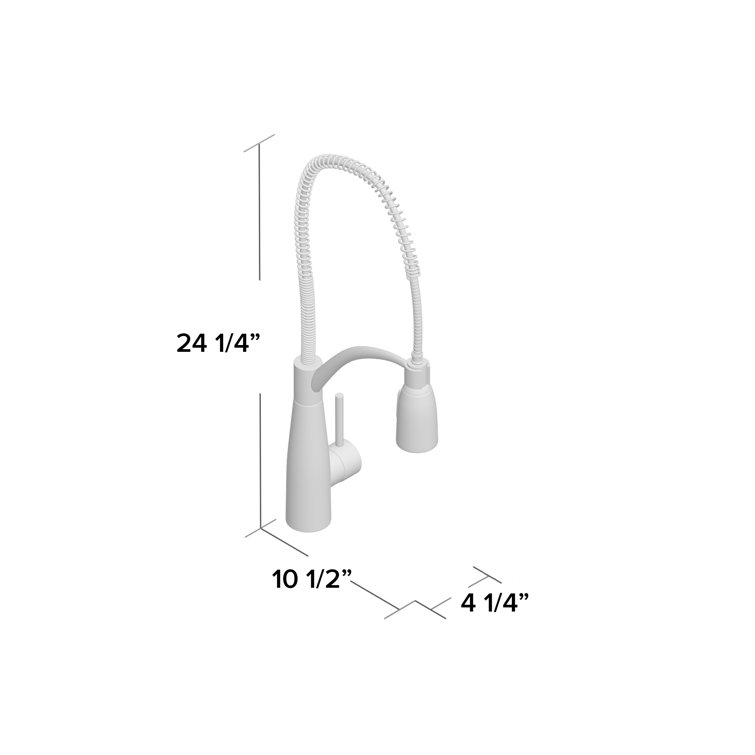 Lustrous Steel Pull-Down Single Handle Kitchen Faucet