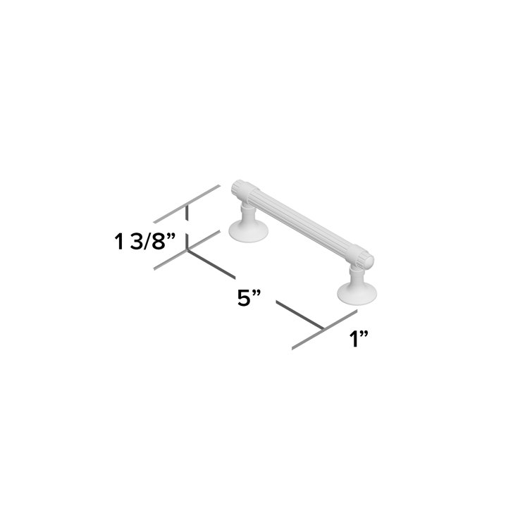 Satin Nickel Ribbed Oval Cabinet Pull with Mounting Hardware