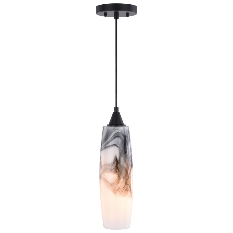 Milano Oil Rubbed Bronze Mini Pendant Light with Hand-Blown Glass