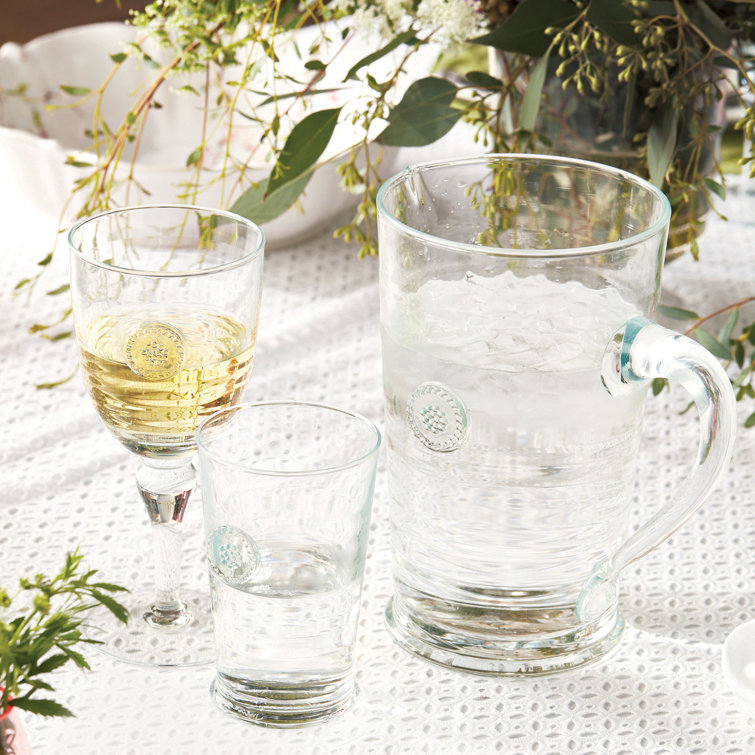 Clear Embossed Mouth Blown Wine Glass with Ball Stem