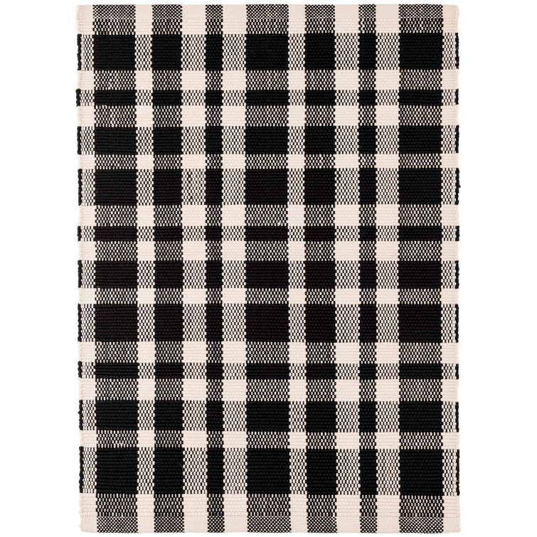 Handmade Black & Ivory Reversible Flatwoven Synthetic Rug 10' x 14'