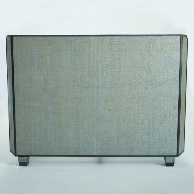 Pewter Velvet Upholstered Queen Bed with Winged Headboard