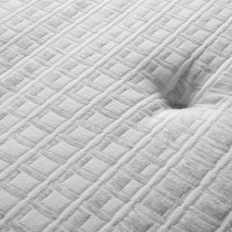 Contemporary Gray-White Gel Memory Foam Cal. King Pillowtop Mattress
