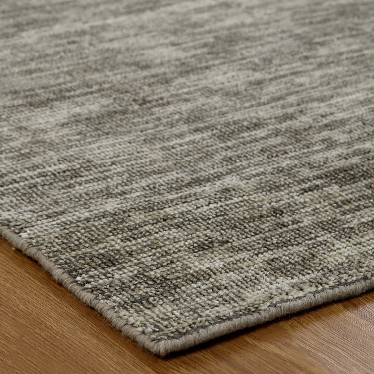 Handmade Heather Gray Wool and Viscose Area Rug