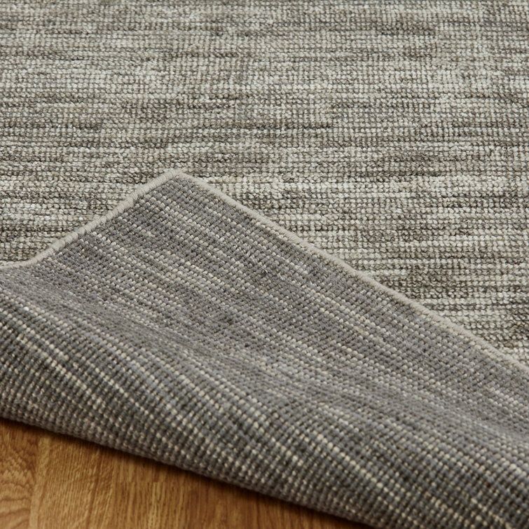 Handmade Heather Gray Wool and Viscose Area Rug