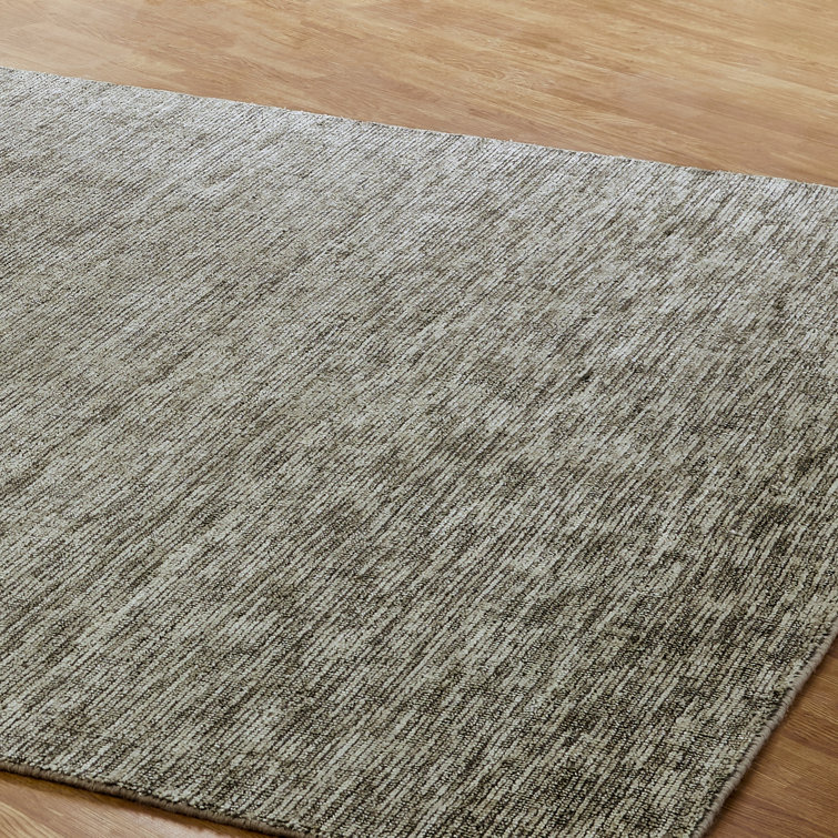 Handmade Heather Gray Wool and Viscose Area Rug
