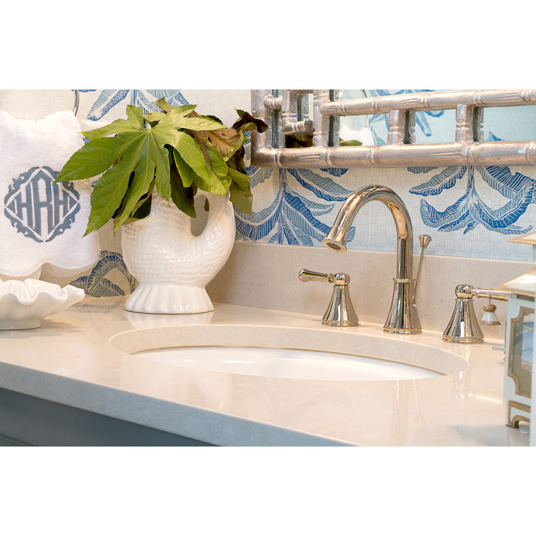 Elegant Vivian Polished Nickel Widespread Bathroom Faucet