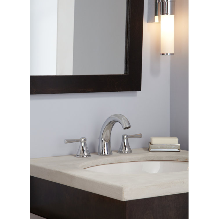 Elegant Silas Polished Nickel 12" Widespread Bathroom Faucet