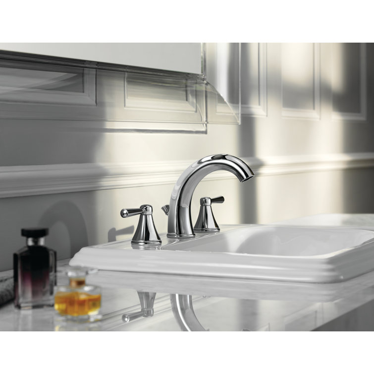 Elegant Silas Polished Nickel 12" Widespread Bathroom Faucet