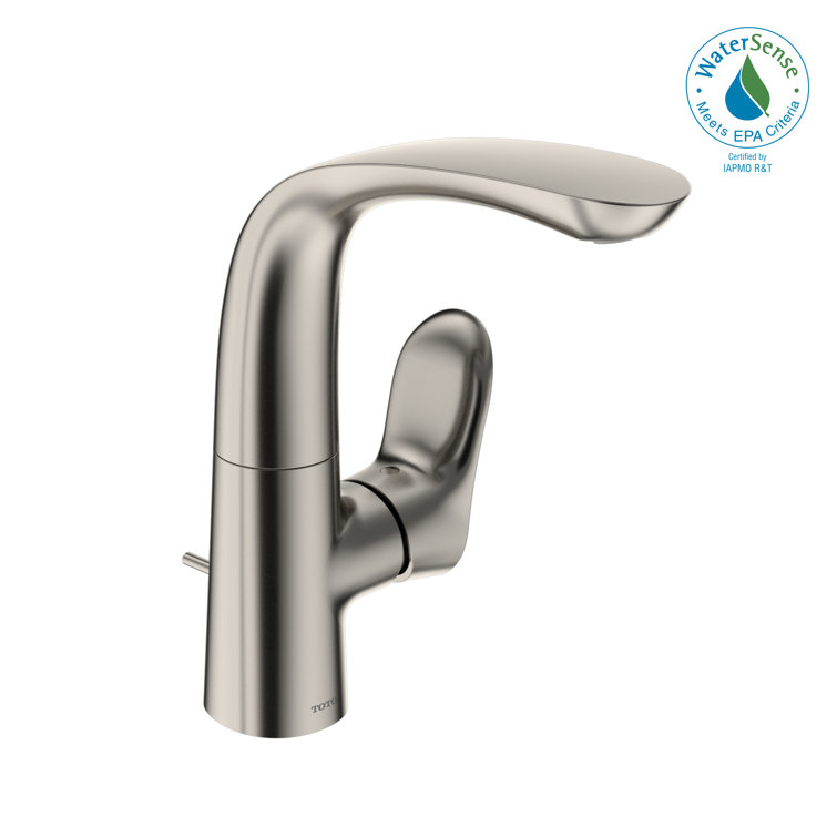 Polished Nickel Single Hole Modern Bathroom Faucet with Drain Assembly