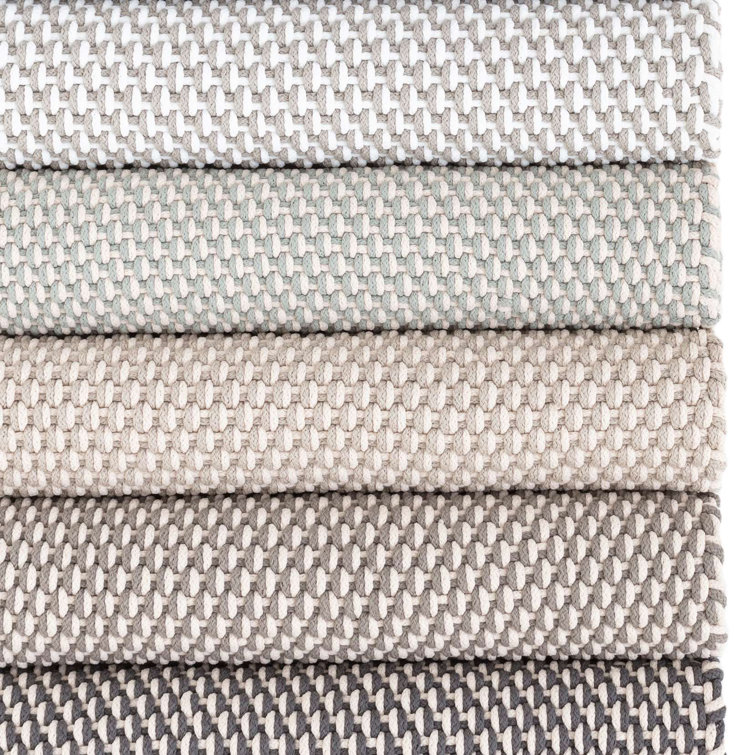 Platinum and White Braided Indoor/Outdoor Washable Rug